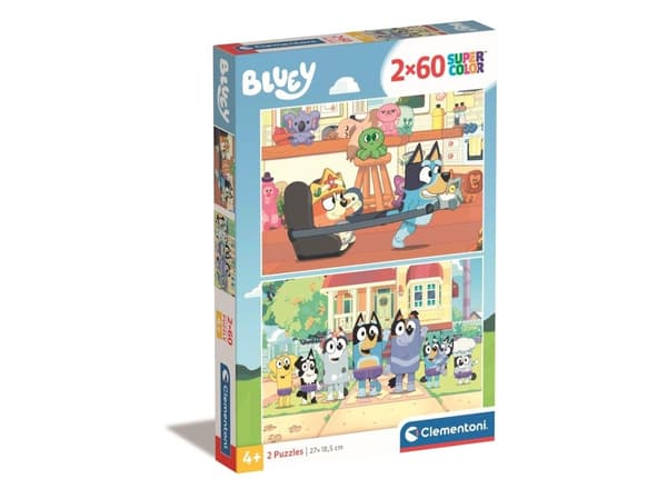 Clementoni Puslespil Bluey, 2x60 brikker
