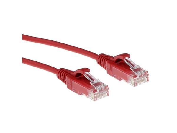 ACT Red slimline patchkabel CAT6 U/UTP 1 m LSZH RJ45 (DC9501)