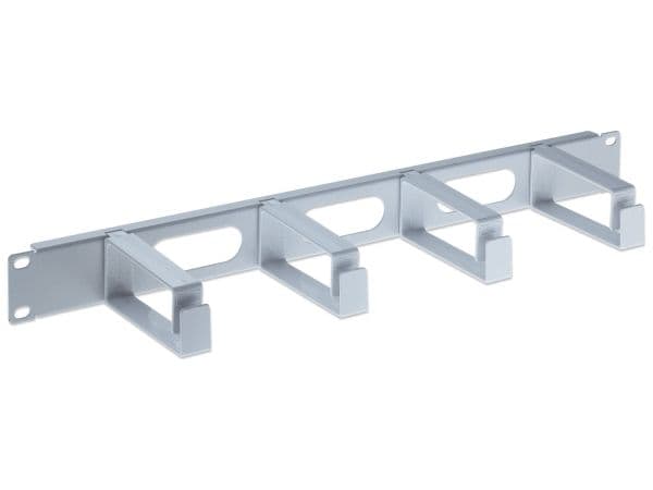 Intellinet 19" Cable Management Panel, 1U, 4 long plastic rings, Grey - Rackpanel för kabelhantering - grå, RAL 7035 - 1U - 19"