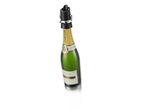 Vacu Vin Champagne Saver, Sort, Sølv