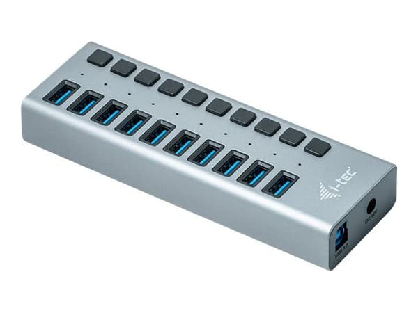 i-tec U3CHARGEHUB10, Sisätila, AC, 1 m, Harmaa