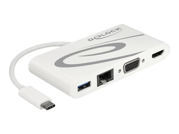 Delock - Retail Pack - dokkingstasjon - USB-C 3.1 - VGA, HDMI - 1GbE
