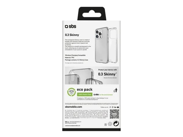SBS Skinny-deksel til iPhone 16 Pro - transparent