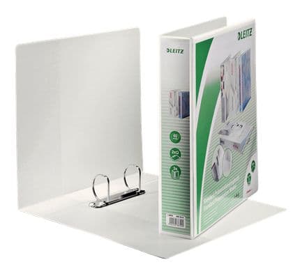 Leitz 42810001, A4, D-ring, Oppbevaring, Polypropylen (PP), Hvit, 400 ark