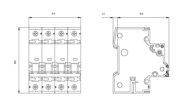 Automatsikring 10kA 3P+N C 16A