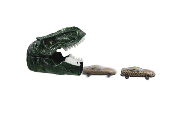 Dino head press & go med bil, 2 varianter