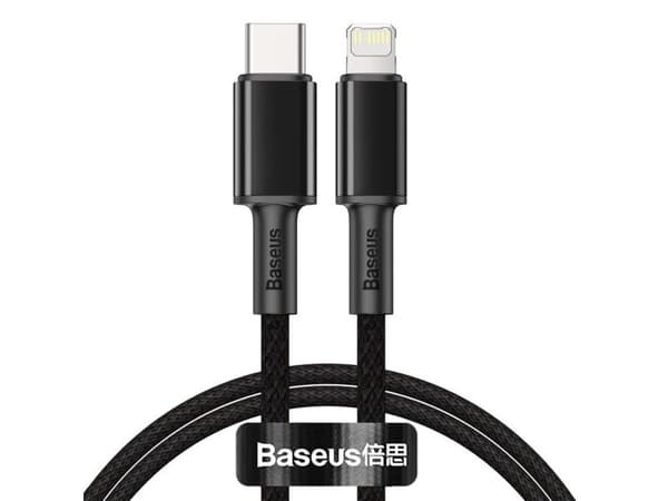 Baseus CATLGD-01, 1 m, Lightning, USB C, Hankjønn, Hankjønn, Sort