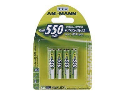 ANSMANN - Batteri 4 x AAA - NiMH - (uppladdningsbara) - 550 mAh