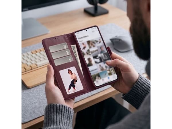 Tech-Protect Wallet case for Xiaomi Redmi Note 17 Pro 5G - burgundy