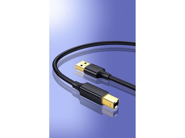USB-kabel Ugreen USB-A til USB-B 2 m svart (UGR526BLK)