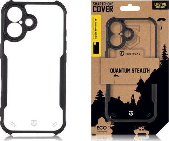 Tactical Quantum Stealth-skal till Apple iPhone 16 - Clear/Black