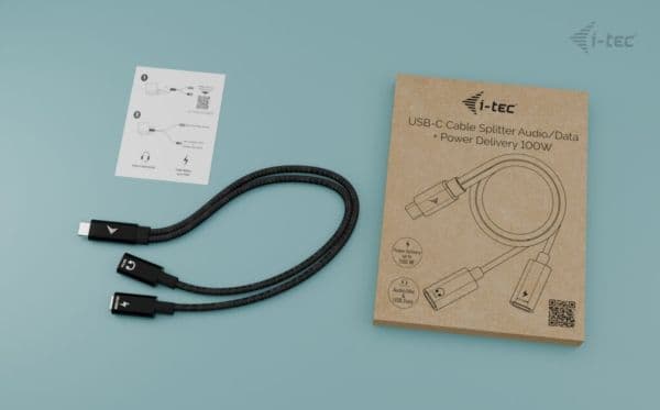 i-Tec - USB-kaapeli - USB-C til USB-C - 30 cm - USB-strøm + audio, USB Power Delivery (100 W)