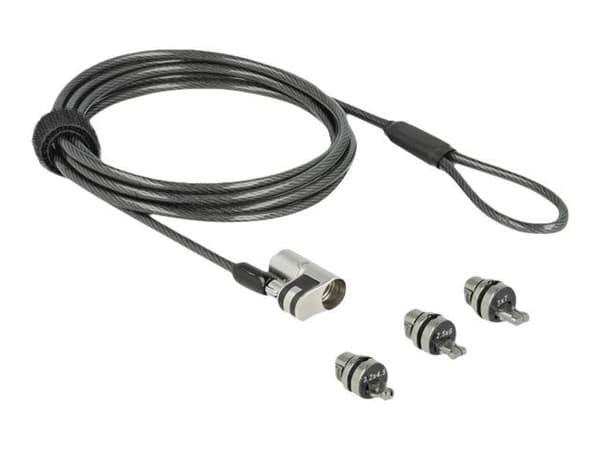 Navilock - Lås för säkerhetskabel - svart, silver - 2 m