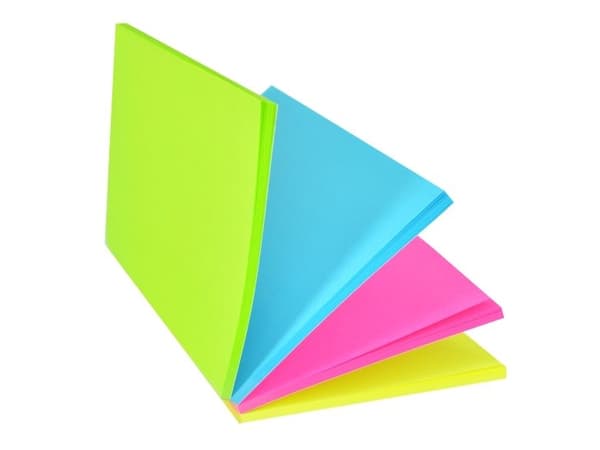 Magic Notesblok 76x127 100 Blad Assorterat Neon