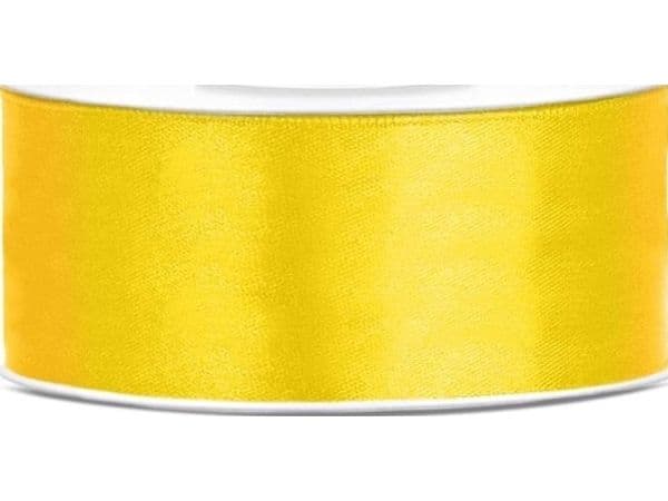 Gult satinband 25 mm