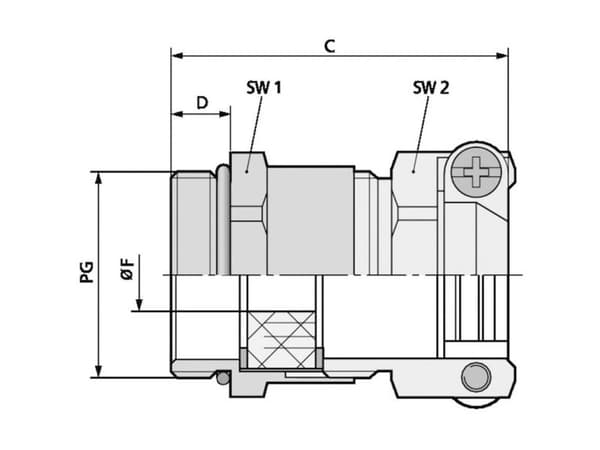 LAPP 52005570 kabelgenomföring PG29 mässing 10 st