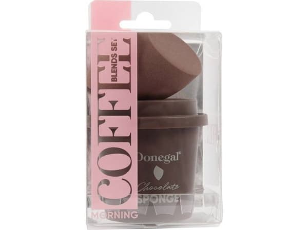 Donegal Morning Coffee Makeup Sponge With Case Chocolate 4352