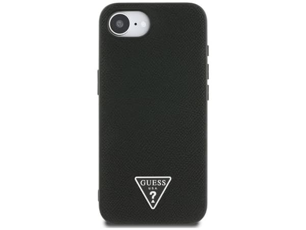 Guess Grained Triangle MagSafe case for iPhone 16e - black