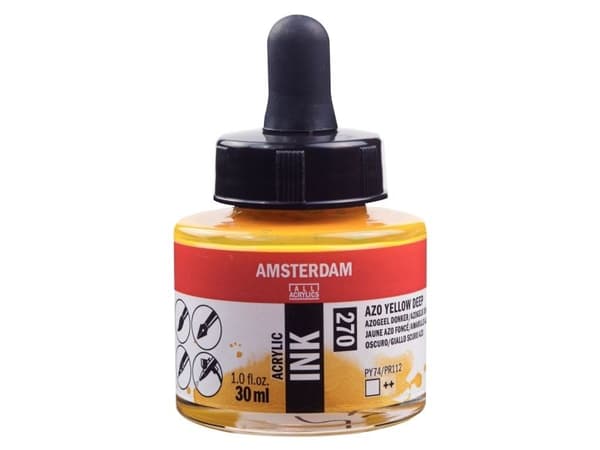 Amsterdam akrylfärg bläckflaska Azo Yellow Deep 270