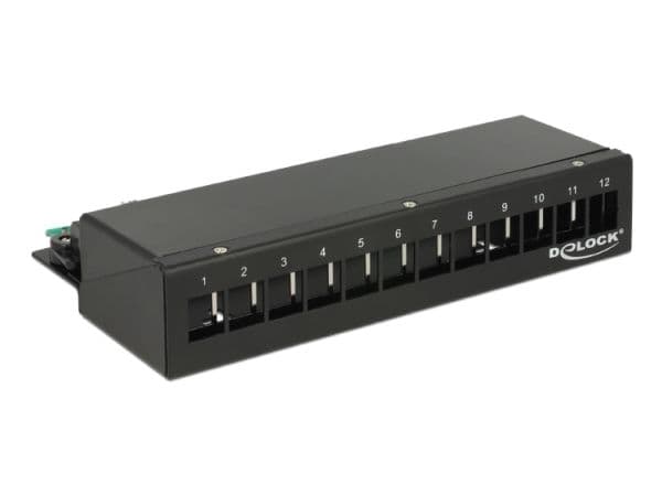 Delock Keystone Desktop Patch Panel - Patch-panel - gagatsvart, RAL 9005 - 12 portar