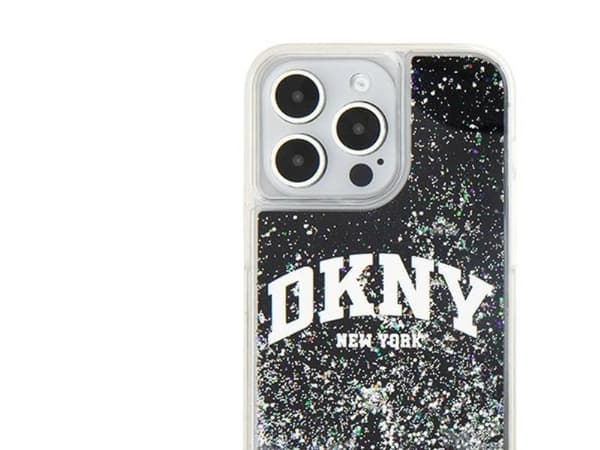 DKNY Liquid Glitter Big Logo iPhone 14 Pro Max Case - Black