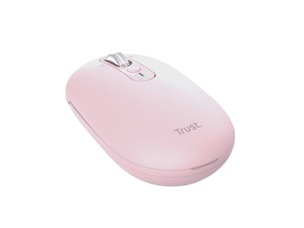 Trust Seron Slim Multi, Ambidekstriøs, Optisk, RF trådløs + Bluetooth, 3200 DPI, Rosa