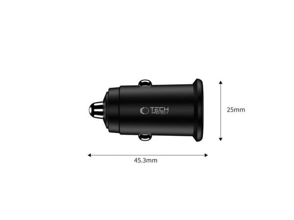 Tech-Protect TECH-PROTECT CC02 2-port bil­lader PD35W/QC3.0 svart