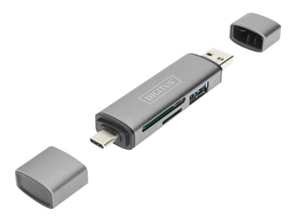 DIGITUS DA-70886 - Kortinlukija (SD, microSD) - USB 3.0/USB-C