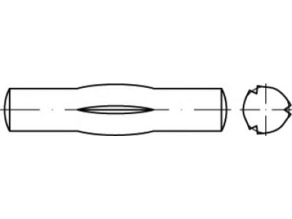 TOOLCRAFT rillet splittstift 6 mm stål 100 stk TOOLCRAFT TO-5438103