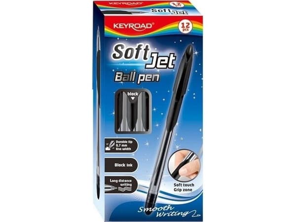 Kuulakärkikynä musta 0.7mm (12kpl)
