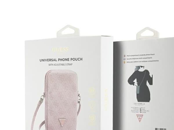 Guess Zip 4G triangelformad väska - rosa