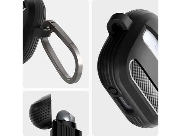 Spigen Rugged Armor, Kotelo, Termoplastinen polyuretaani (TPU), musta