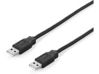 Equip 128871, 3 m, USB A, USB A, USB 2.0, Hankjønn/hankjønn, Sort