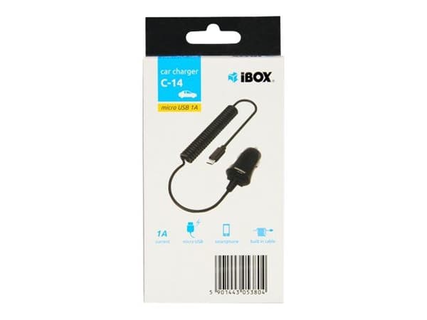 iBOX C-14 - Strömadapter för bil - 1 A (mikro-USB typ B)