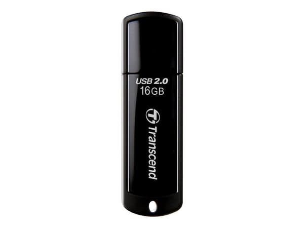 Transcend JetFlash 350 - USB-flashstasjon - 16 GB - USB 2.0 - svart