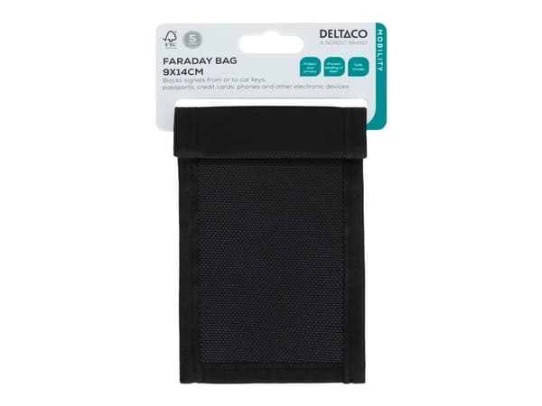 Signal blocking faraday bag, for accessories, 9 x 14 cm