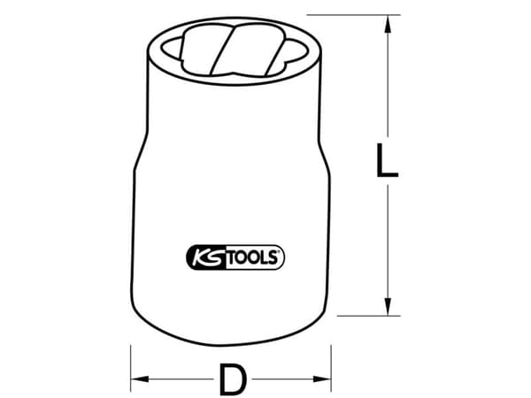 KS Tools 913.3867, Kraftpipe, Sort, 1 hoder, 3/8", Metrisk, 17 mm
