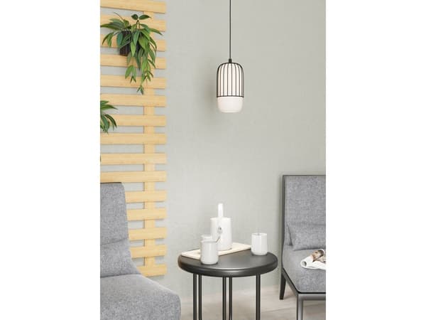 EGLO MULEGES pendellampe E27 sort/opalhvit