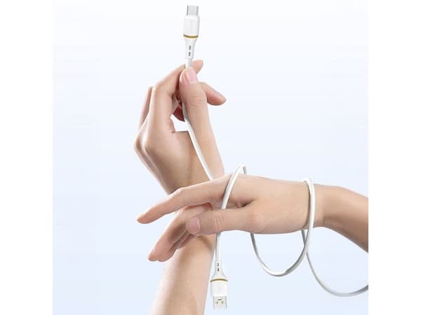 Dudao L25T USB-A - USB-C Silicone Cable 5A 1m - White