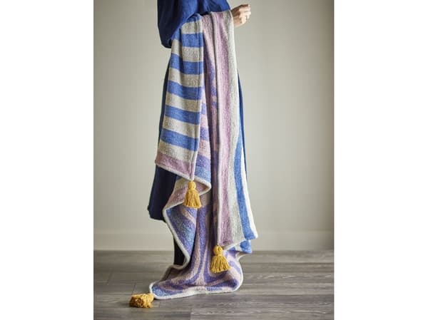 BLOOMINGVILLE Arlie plaid, blå, resirkulert bomull