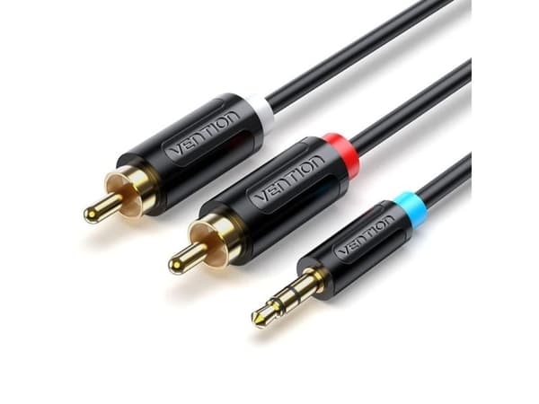 Kaapeli 3.5mm meski 2x meski RCA 2m Vention BCLBH czarny