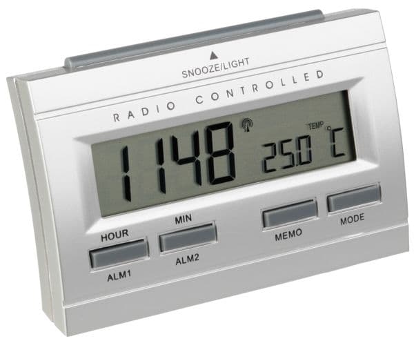 Techno Line 02991 Radioväckarklocka Silver Alarmtider 2