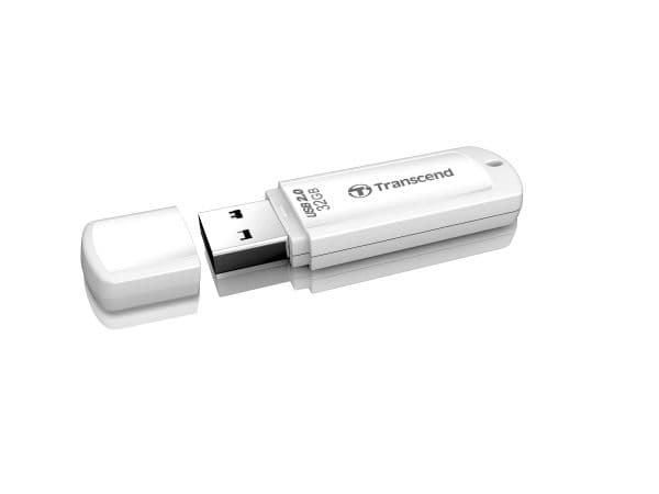 Transcend JetFlash 370 - USB flash-enhet - 64 GB - USB 2.0 - vit