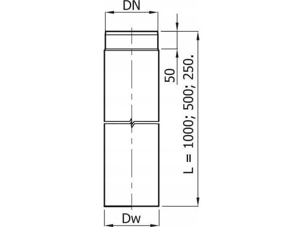 SpiroFlex svart rør 160, 0,25 m