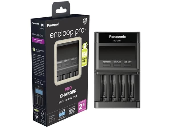 Panasonic eneloop BQ-CC65E - Batterilader - 4 x batterier lader - 1 A (USB)