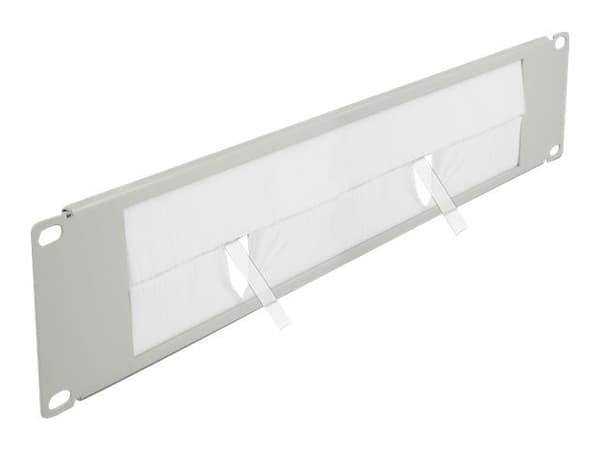 Delock - Kabelhanteringspanel med borste för rack - grå - 2U - 19"