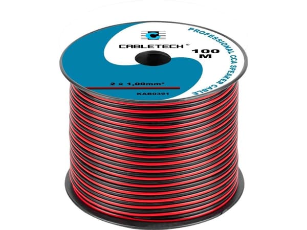 Cabletech kaiutinkaapeli CCA 1.0mm musta/punainen
