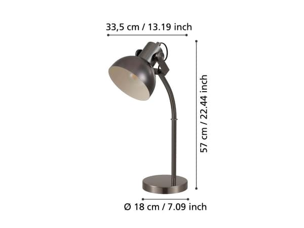 EGLO LUBENHAM 1 bordlampe E27 H570 sort