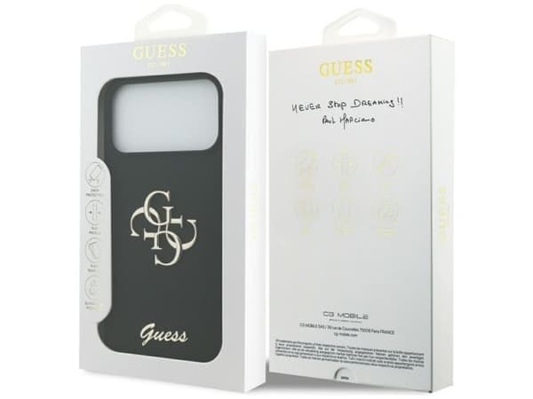 Guess silikontapa Big 4G Script till iPhone 17 Pro Max, svart
