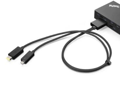 Lenovo Split Kabel - Thunderbolt kabel (han) (han) - Thunderbolt 3 - 67 cm - sort - CRU